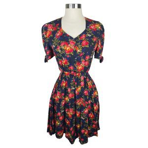 Vintage 80’s S.L. Petites Floral Baby Doll Dress - Size 6
